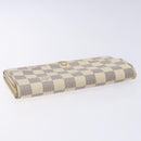 LOUIS VUITTON Damier Azur Portefeuille Sarah Long Wallet N63208 LV Auth 138932-5