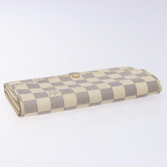 LOUIS VUITTON Damier Azur Portefeuille Sarah Long Wallet N63208 LV Auth 138932