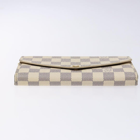 LOUIS VUITTON Damier Azur Portefeuille Sarah Long Wallet N63208 LV Auth 138932