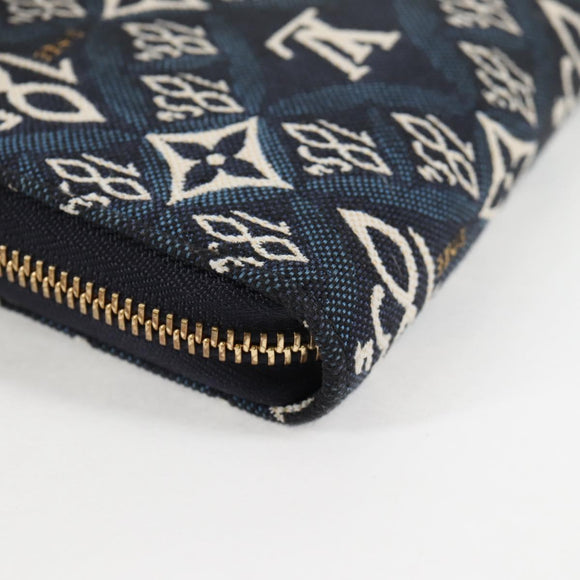 LOUIS VUITTON Monogram Jaguar Zippy Wallet Wallet Blue M80212 LV Auth 138933M