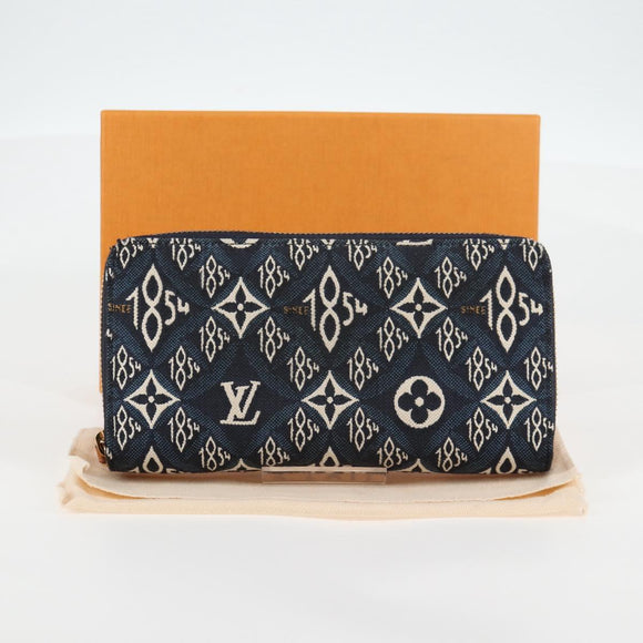 LOUIS VUITTON Monogram Jaguar Zippy Wallet Wallet Blue M80212 LV Auth 138933M