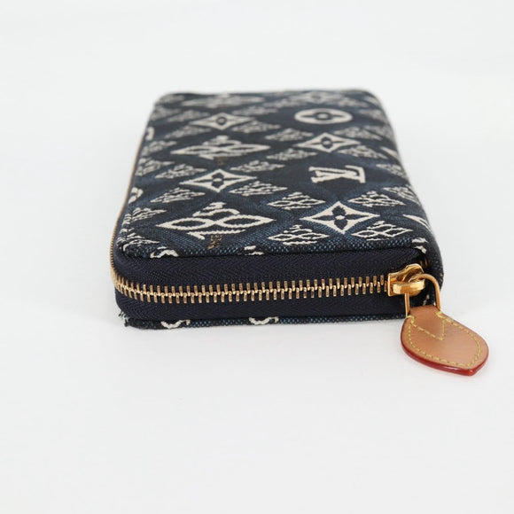 LOUIS VUITTON Monogram Jaguar Zippy Wallet Wallet Blue M80212 LV Auth 138933M