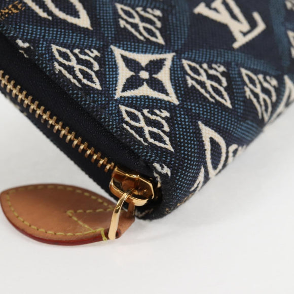 LOUIS VUITTON Monogram Jaguar Zippy Wallet Wallet Blue M80212 LV Auth 138933M