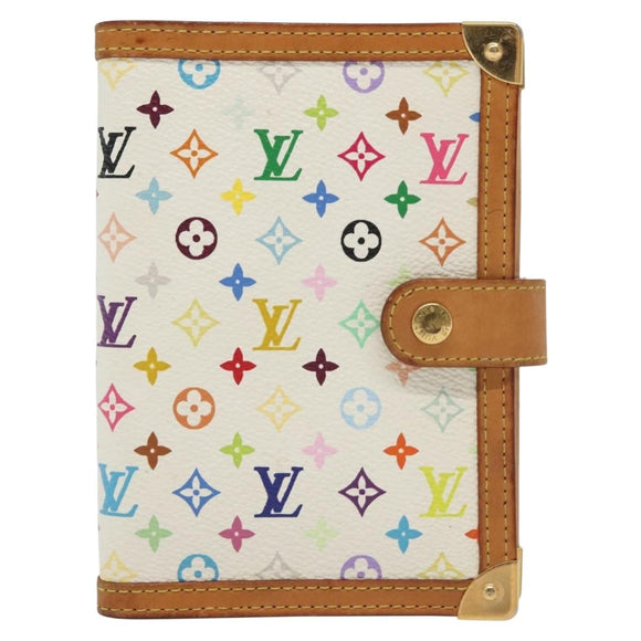LOUIS VUITTON Multicolor Agenda PM Day Planner Cover White R21074 Auth 138936