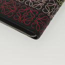 LOEWE Anagram Long Wallet Leather Black Auth 138939-15