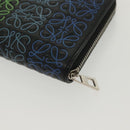 LOEWE Anagram Long Wallet Leather Black Auth 138939-16