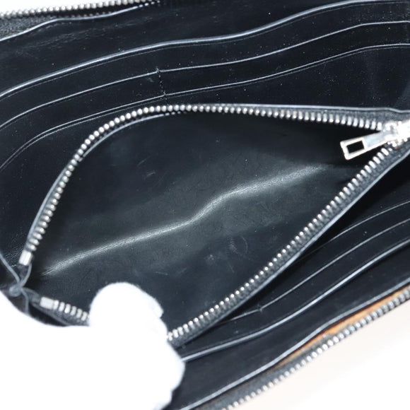 LOEWE Anagram Long Wallet Leather Black Auth 138939