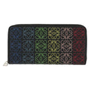 LOEWE Anagram Long Wallet Leather Black Auth 138939-13