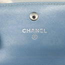 CHANEL Matelasse Long Wallet Enamel Green Silver CC Auth 138942-18