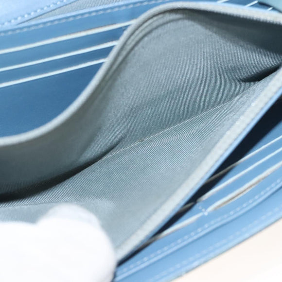 CHANEL Matelasse Long Wallet Enamel Green Silver CC Auth 138942