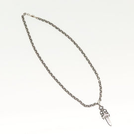 Chrome Hearts Double Dagger Paper Chain Necklace Ag925 Silver Auth 138946M - 0