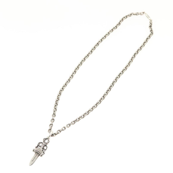 Chrome Hearts Double Dagger Paper Chain Necklace Ag925 Silver Auth 138946M