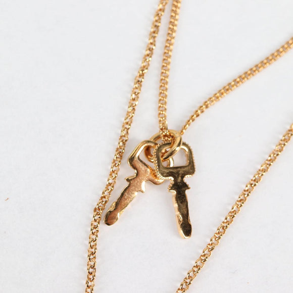 LOUIS VUITTON LV Padlock Necklace metal Gold M01593 LV Auth 138948