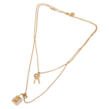 LOUIS VUITTON LV Padlock Necklace metal Gold M01593 LV Auth 138948 - 0