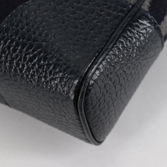 LOUIS VUITTON Cabas Vale Karakoram Hand Bag Wool Navy M95240 LV Auth 138949SAV