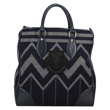 LOUIS VUITTON Cabas Vale Karakoram Hand Bag Wool Navy M95240 LV Auth 138949A - 0