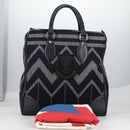 LOUIS VUITTON Cabas Vale Karakoram Hand Bag Wool Navy M95240 LV Auth 138949SAV-12
