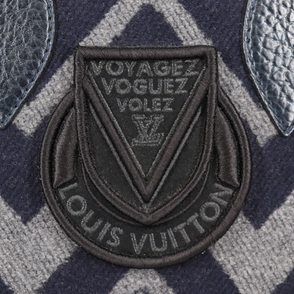 LOUIS VUITTON Cabas Vale Karakoram Hand Bag Wool Navy M95240 LV Auth 138949SAV