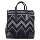 LOUIS VUITTON Cabas Vale Karakoram Hand Bag Wool Navy M95240 LV Auth 138949A-4