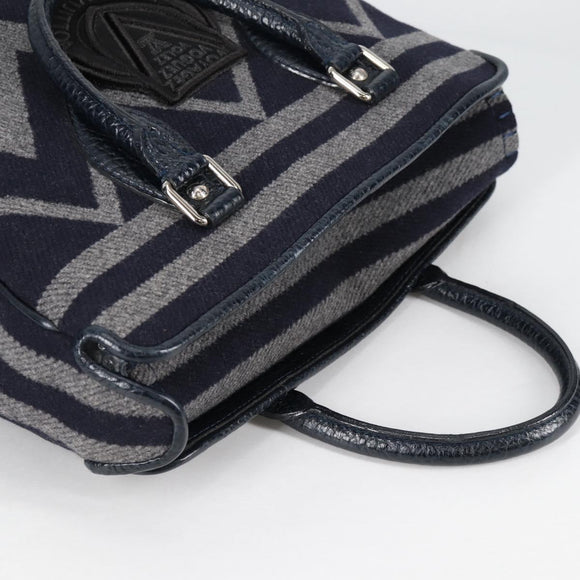 LOUIS VUITTON Cabas Vale Karakoram Hand Bag Wool Navy M95240 LV Auth 138949SAV