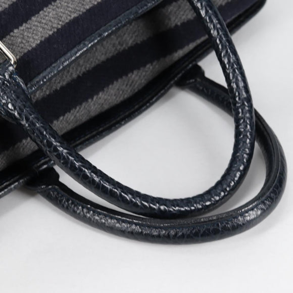 LOUIS VUITTON Cabas Vale Karakoram Hand Bag Wool Navy M95240 LV Auth 138949SAV