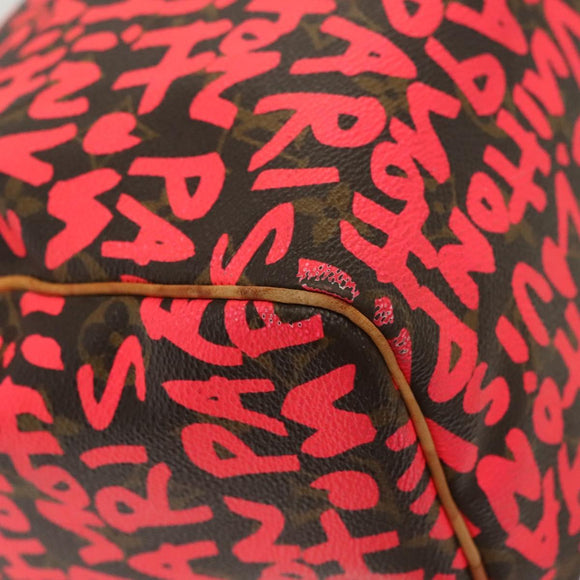 LOUIS VUITTON Monogram Graffiti Speedy 30 Hand Bag Pink M93704 LV Auth 138959A