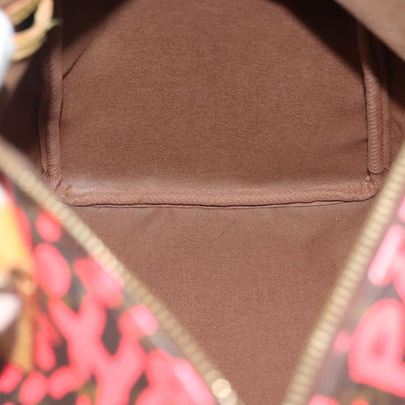 LOUIS VUITTON Monogram Graffiti Speedy 30 Hand Bag Pink M93704 LV Auth 138959A