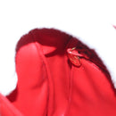 CHANEL Matelasse Chain Shoulder Bag Lamb Skin Red Gold CC Auth 138974-22