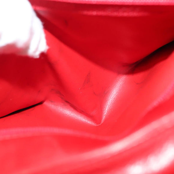 CHANEL Matelasse Chain Shoulder Bag Lamb Skin Red Gold CC Auth 138974