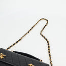 CHANEL Matelasse Double Turn Lock Coco Chain Bag Lamb Skin CC Auth 138976SA-15