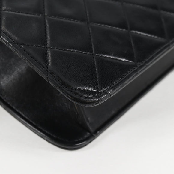 CHANEL Matelasse Double Turn Lock Coco Chain Bag Lamb Skin CC Auth 138976SA
