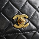 CHANEL Matelasse Double Turn Lock Coco Chain Bag Lamb Skin CC Auth 138976SA-20