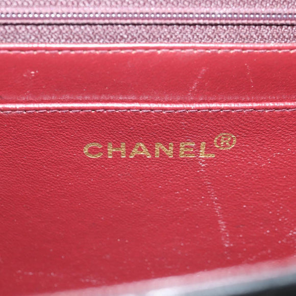 CHANEL Matelasse Double Turn Lock Coco Chain Bag Lamb Skin CC Auth 138976SA