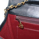 CHANEL Matelasse Double Turn Lock Coco Chain Bag Lamb Skin CC Auth 138976SA-25