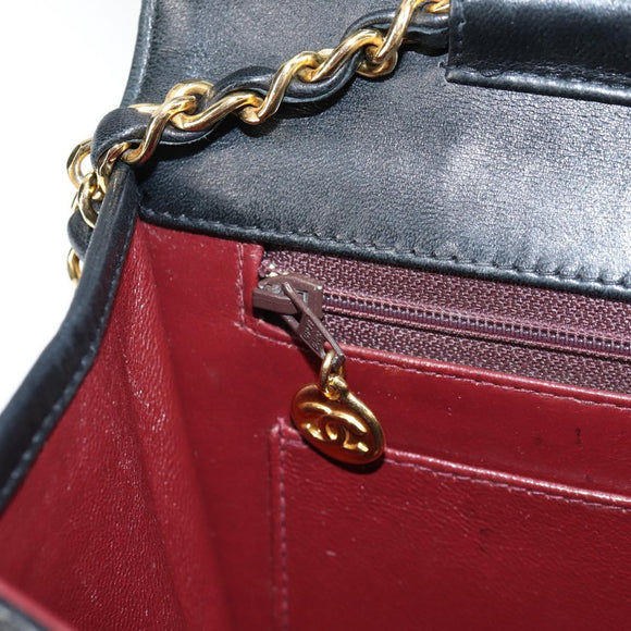 CHANEL Matelasse Double Turn Lock Coco Chain Bag Lamb Skin CC Auth 138976SA