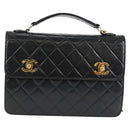 CHANEL Matelasse Double Turn Lock Coco Chain Bag Lamb Skin CC Auth 138976SA-13