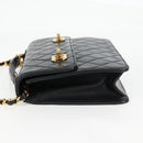 CHANEL Matelasse Double Turn Lock Coco Chain Bag Lamb Skin CC Auth 138976SA-3