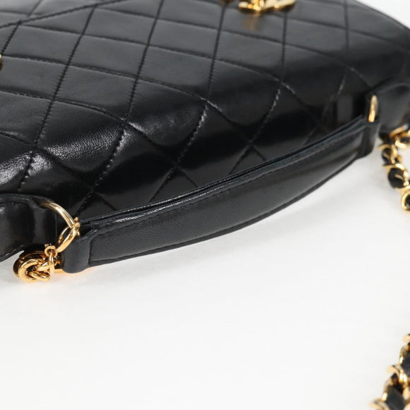 CHANEL Matelasse Double Turn Lock Coco Chain Bag Lamb Skin CC Auth 138976SA
