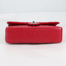 CHANEL Matelasse Chain Shoulder Bag Caviar Skin Red Silver CC Auth 138977M-5