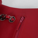 CHANEL Matelasse Chain Shoulder Bag Caviar Skin Red Silver CC Auth 138977M-22