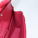 CHANEL Matelasse Chain Shoulder Bag Caviar Skin Red Silver CC Auth 138977M-26