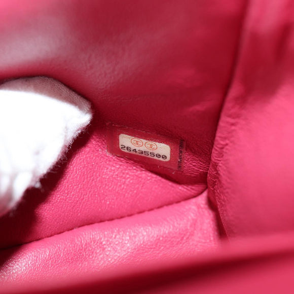 CHANEL Matelasse Chain Shoulder Bag Caviar Skin Red Silver CC Auth 138977M