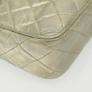 CHANEL Matelasse Chain Shoulder Bag Lamb Skin Champagne Gold CC Auth 138978-8