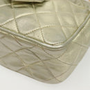 CHANEL Matelasse Chain Shoulder Bag Lamb Skin Champagne Gold CC Auth 138978-15