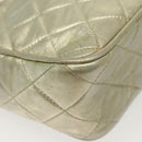 CHANEL Matelasse Chain Shoulder Bag Lamb Skin Champagne Gold CC Auth 138978-16