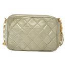 CHANEL Matelasse Chain Shoulder Bag Lamb Skin Champagne Gold CC Auth 138978-2
