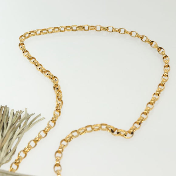 CHANEL Matelasse Chain Shoulder Bag Lamb Skin Champagne Gold CC Auth 138978