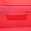 CHANEL Matelasse Chain Shoulder Bag Leather Red Silver CC Auth 138980A-19