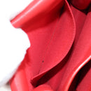 CHANEL Matelasse Chain Shoulder Bag Leather Red Silver CC Auth 138980A-24