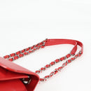 CHANEL Matelasse Chain Shoulder Bag Leather Red Silver CC Auth 138980A-8